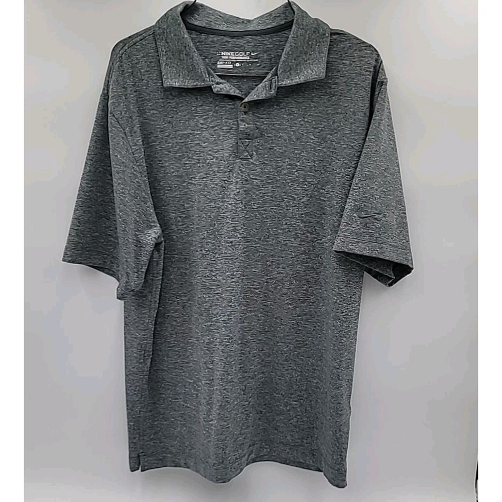Nike Golf Shirt Mens S Gray Dri-Fit Tour Performance Polo Embroidered Logo